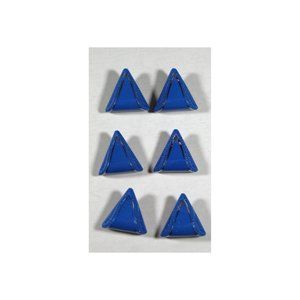 VINTAGE EASTERN EUROPEAN GARMENT BUTTONS BLUE SILVER GLITTER 1930's 6pcs RARE